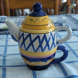 Vintage Colorful Ceramic Teapot by Ganz
